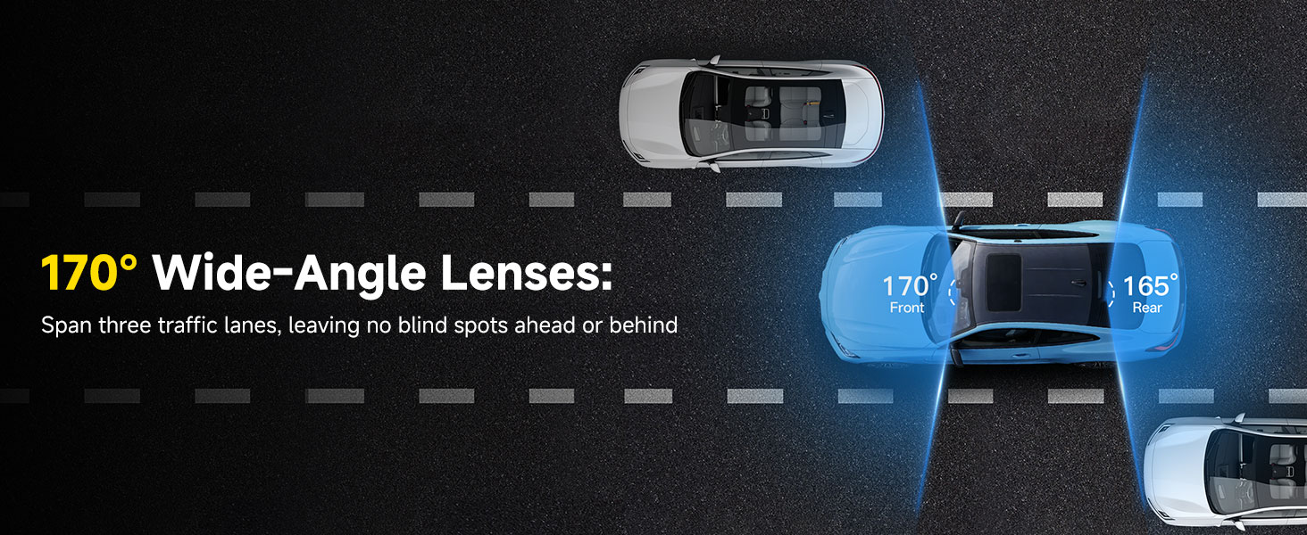 Dual Dash Cam Front and Rear: 4K+2.5K Dash Camera for Cars Built-in 5G WiFi APP Control Free 64GB