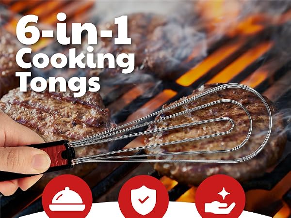 Wire spatula for frying burgers on the grill, using spatula whisk