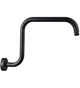 Shower Arm with Flange,13 Inch Stainless Steel S Shape High Rise Shower Head Extension,Wall-Mount...