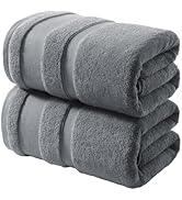 REDKISS 100% Cotton Bath Towels Set of 2, Extra Large Bath Sheets 35 X 70 Inches, 800 GSM, Quick ...
