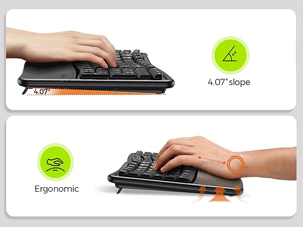 ergonomic keyboard and mouse wireless combo