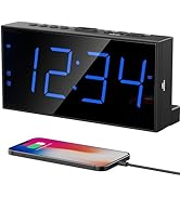 Digital Dual Alarm Clocks for Bedrooms, Large Big Numbers Display Electric Alarm Clock with Batte...