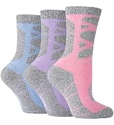 GRPSKCOS Hiking Socks Women 3 Pairs Cushioned Walking Socks Women Crew Sock for Outdoor Hiking Ru...