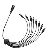 GGIPOWY DC Power Splitter Cable 5.5x2.1mm 3-Pack, 1 to 8 Way 18AWG 12V/24V 10A High Current Compa...