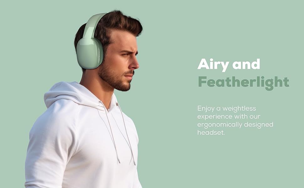 Comfortable OverEar Bluetooth Headphones, Adjustable On Ear Headphones, Noise Isolation Lightweight