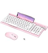 RaceGT Wireless Keyboard and Mouse Combo - Wireless Typewriter Keyboard and Silent Mouse, Cute Pi...
