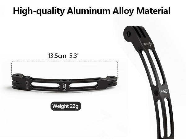 GoPro Aluminum Alloy Curved Extension Arm (5.3”) Metal Pole Mount