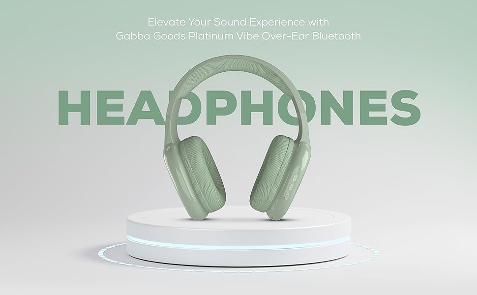 OverEar Mint Bluetooth Headphones, Comfortable Earmuffs, Wireless, Hands Free Calling, Built-in Mic