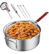 Veralune 10QT Outdoor Fish Fryer Kit, Heavy-Duty Aluminum Pot &amp; 10QT Basket with Syringe, fixing ...