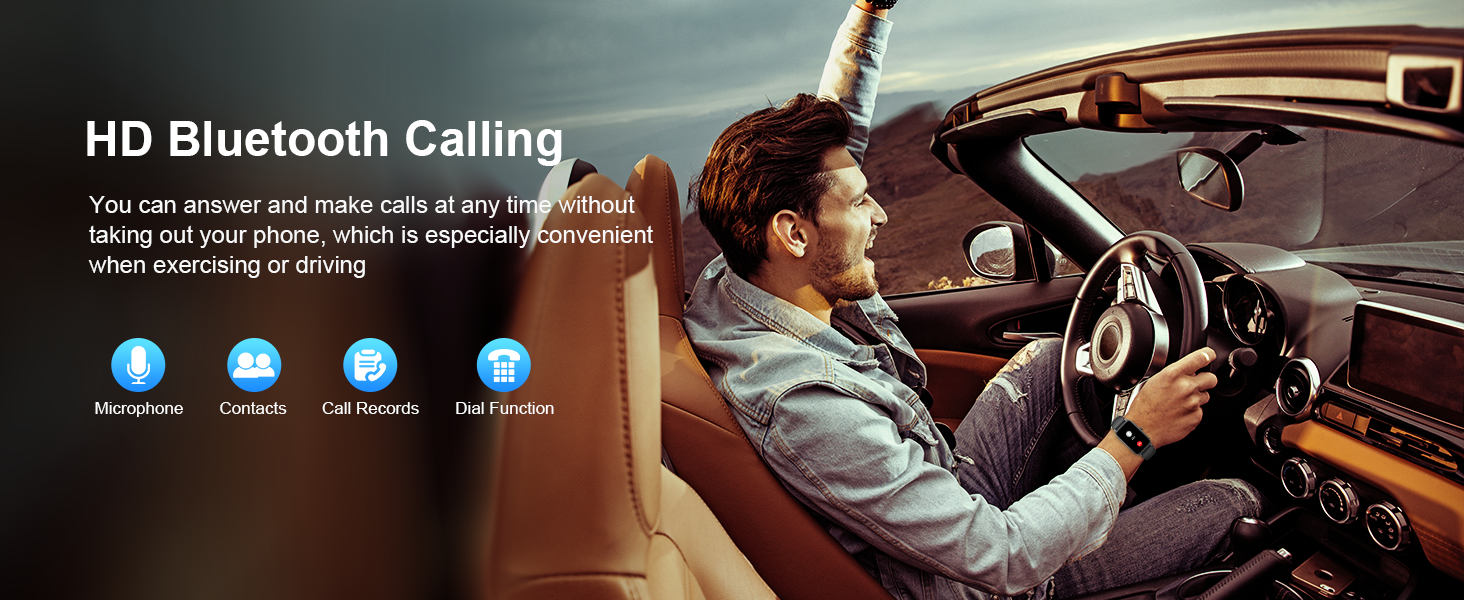 man in a car with his arms up