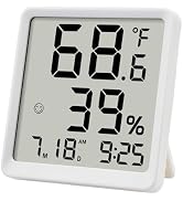 Room Hygrometer Indoor Thermometer for Home, Small Digital Temperature Humidity with Comfort Indi...