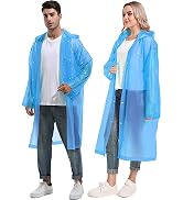 HOOMBOOM Rain Ponchos for Adults Reusable Raincoats Survival Heavy Duty Military Impermeable 2 Pa...