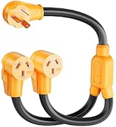MECMO NEMA 10-50P to 2X 10-50R Y Splitter, Range Power Cord 3 Prong 50 Amp 250V 10-50 Splitter, E...