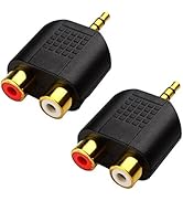 CERRXIAN LEMENG (2-Pack of) Gold Plated 3.5mm Stereo to 2-RCA Male to Female Adapter,Audio Splitt...