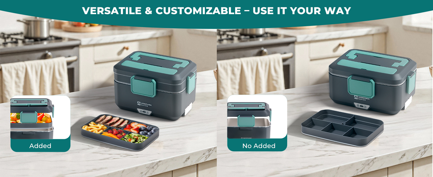 2 way usage. Use with the 1L divider tray or without.