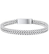 ChainsHouse Bracelet for Men Franco Cuban Chain Link with Sturdy Clasp, 7.5/8.3/9 Inches Length, ...