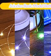Ariceleo Led Fairy Lights Battery Operated, 1 Pack Mini Battery Powered Copper Wire Starry Fairy ...