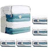 LEVERLOC 6 Pack Vacuum Storage Bags, Extra Large Cube (40x28x18x18 Inch), Vacuum Seal Bags for Co...