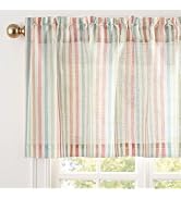 jinchan Linen Boxter Stripe Valances for Window 50 x 16 inch,Candy,1 Panel | Light filtering, Rod...