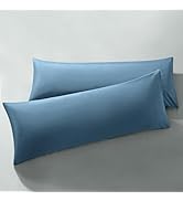 MILVOWOC 2Pcs Brushed Microfiber Body Pillowcases - 20 x 48 Inch, Slate Blue Pillow Case Set Non ...