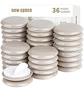 Self-Stick Furniture Sliders, New Space 36pcs 1-3/4" for Carpet - Adhesive Sliders for Quickly an...