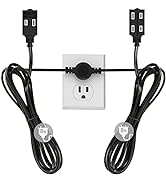 Twin Extension Cord Power Strip - 16 Feet Double Extension Cord - 8 feet on Each Side - Flat Head...