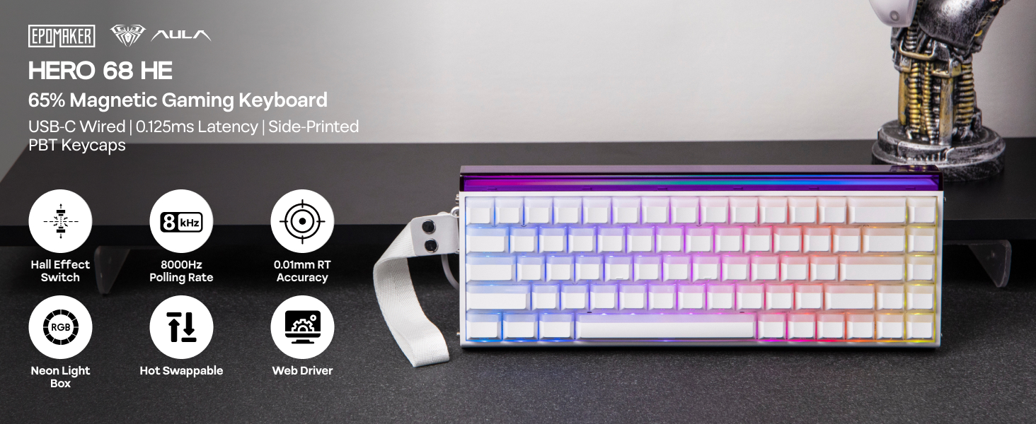 EPOMAKER Aula Hero68 HE Wired Magnetic Gaming Keyboard