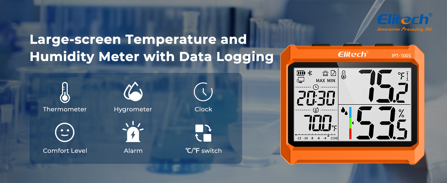 Large-screen Temperature and Humidity with Data Logging