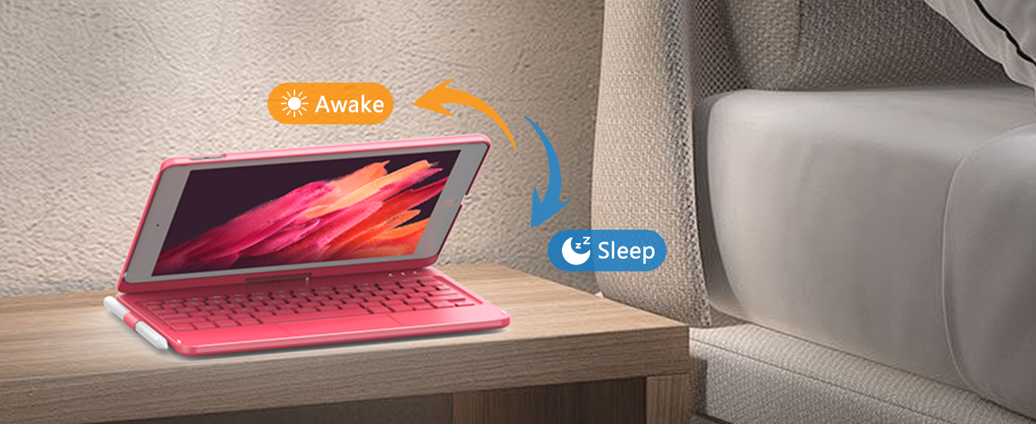 for ipad 9th case with keyboard pink 35