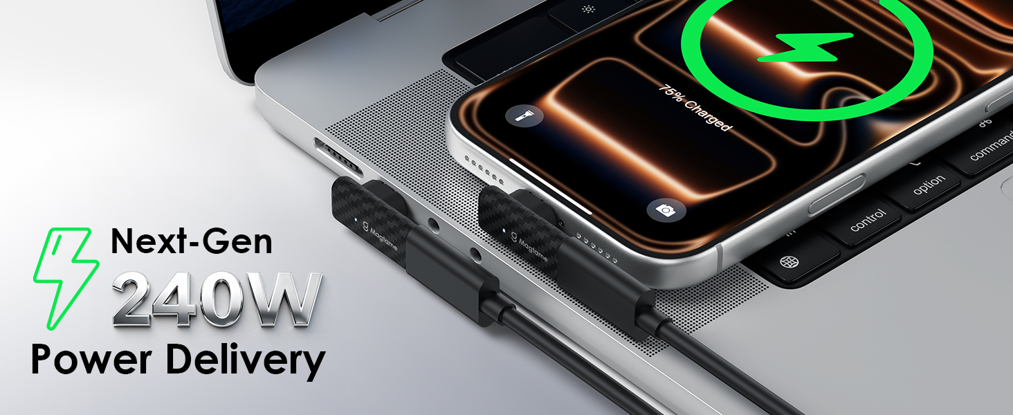 usb-c magnetic 240w adapter right angle