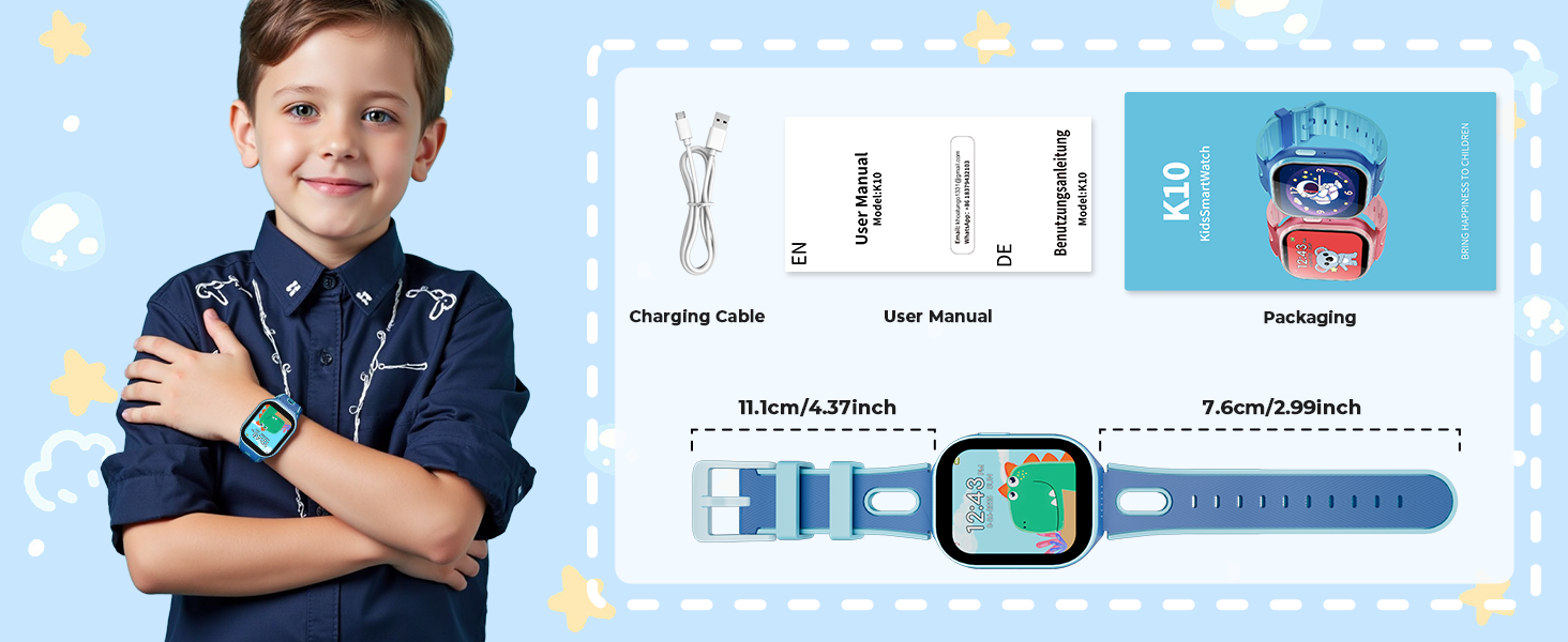 K10 Smart Watch for Kids Size