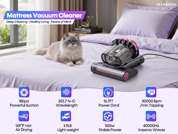 bed vacuum cleaner uv-c sanitizing