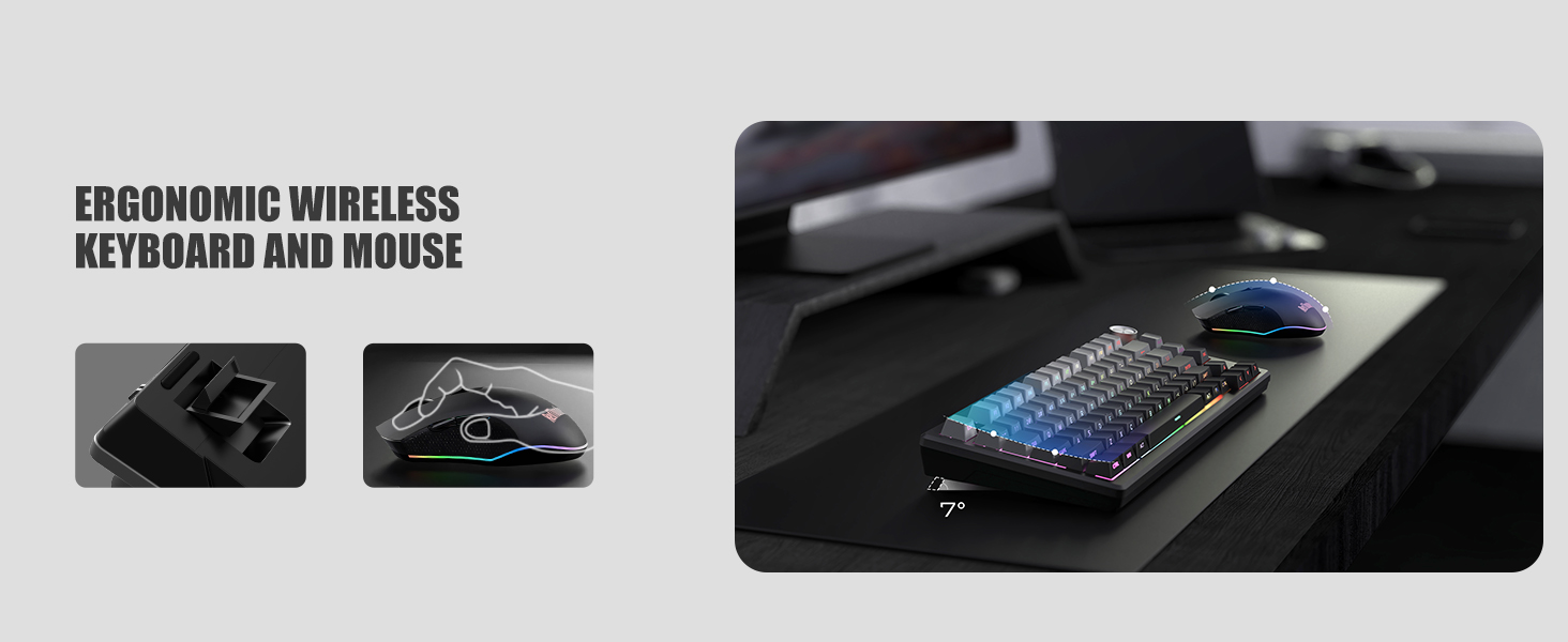 Ergonomic keyboard and mouse set