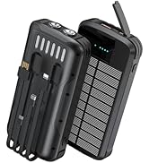 SOXONO Solar Charger Power Bank, PD 20W Fast Charging External Batter, 40000mAh Portable Phone Ch...