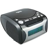 NAXA Electronics NRC-175 Digital Alarm Clock Tuning AM/FM Radio and CD Player - Black Lacquer