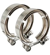 GaeaAuto 2.5 inch V Band Clamp 304 Stainless Steel for Turbo Downpipes Pack of 2