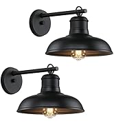 Outdoor Wall Lights - 2-Pack Black Wall Sconces, Farmhouse Barn Lights, Modern Indoor Wall Mount ...