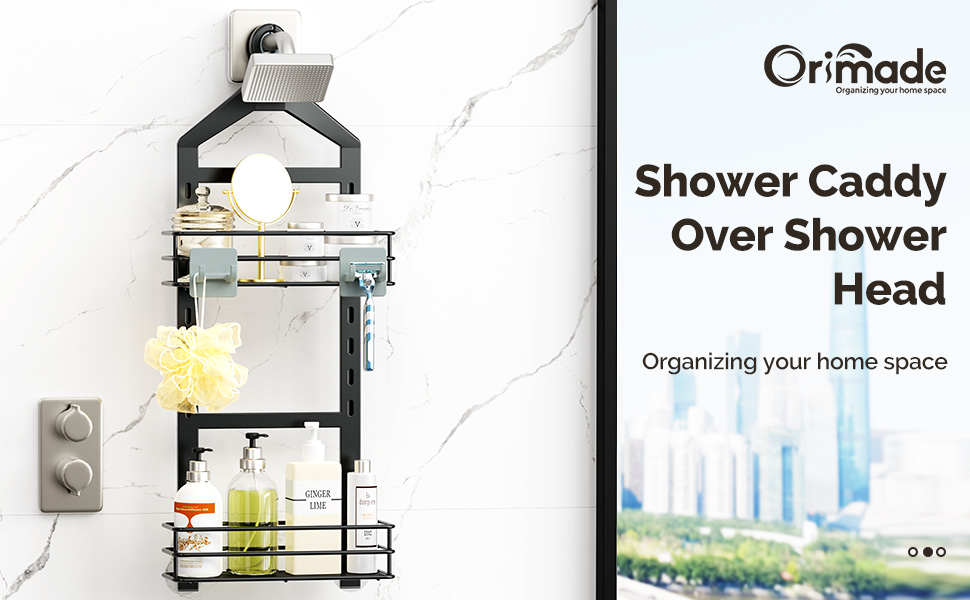 Orimade Adjustable Anti-slip Shower Caddy Shower Head, Rustproof Bathroom Hanging Shower Organizer