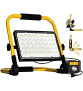 100W Work Light, 10000LM Bright LED Work Lights with Stand, IP66 Waterproof Portable Flood Light,...