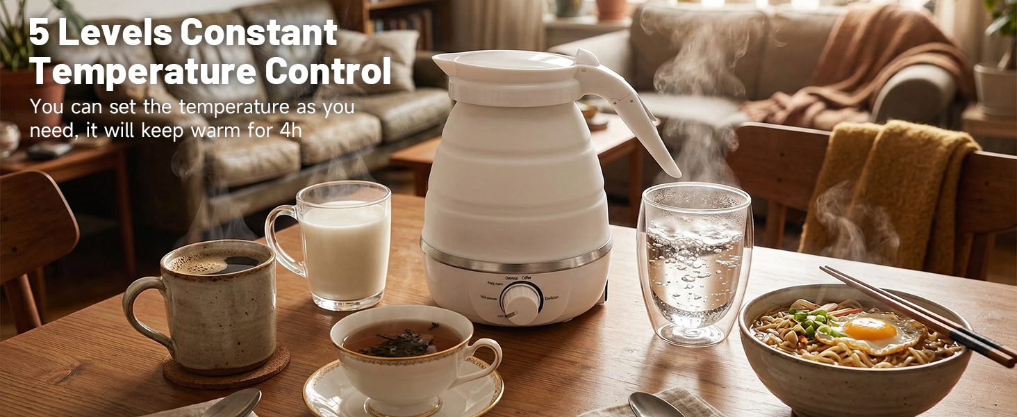 Silicone Portable Water Boiler Kettle Electric 600ML