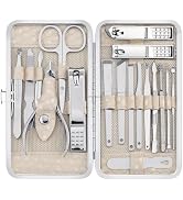 Yougai Nail Clippers set for Men and Womens Gift Manicure Set 18 Pieces Stainless Steel Manicure ...