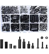 wugongshan 260 Pcs M3 Male Female Nylon Hex Spacer Standoffs Screws Nuts, Nylon Hex Threaded Pill...