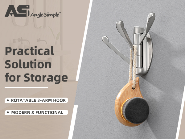 swivel towel hook in brushed nickel