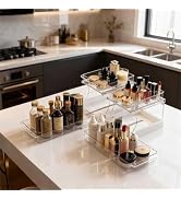 Jsyrjing Pull Out 2 Tier Organizer for Kitchen Bathroom and Cabinet Storage Rotating Pantry Rack ...