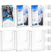 KTRIO Acrylic Brochure Holder Wall Mount 4x6 Inches, Clear Wall Pamphlet Display Stand, Plastic H...