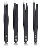 4 Pcs Professional Eyebrow Tweezers Kit for Women and Men, Stainless Steel Beauty Tools Best Prec...