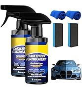 2Pcs Car Nano Coating Spray,Quick Effect Coating Agent for Car, Upgrade Advanced Car Quick-acting...