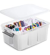 Citylife 17 QT Plastic Storage Bins Clear Storage Box with Lids Multipurpose Stackable Storage Co...