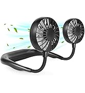 Portable Neck Fan, Hand Free Personal Hanging Neck Sports Fan USB Rechargeable (3 Speed Adjustabl...