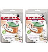 Erasable Food Labels 2-Pack Starter Kits With Pen &amp; Erasers, Reusable Label Multi-Color, Freezer,...